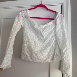 Elegant White Lace Women's Top